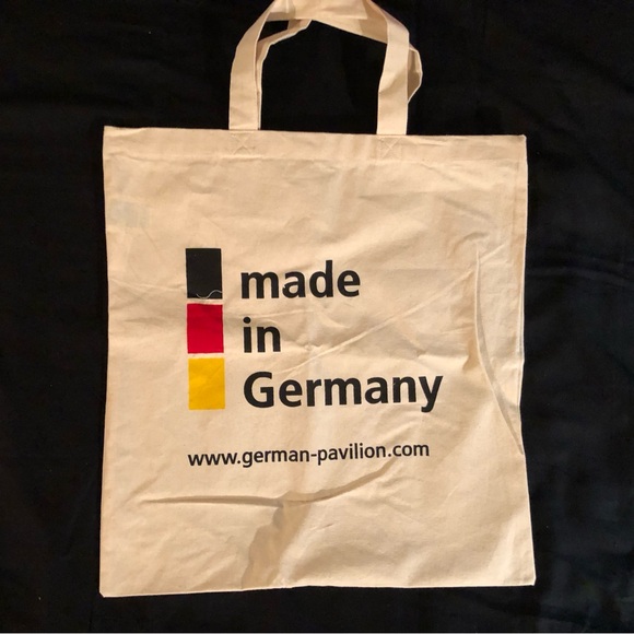 Handbags - Off White Canvas Tote Bag with Made in Germany 🇩🇪 Print